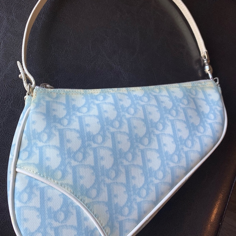 *RARE* Authentic Vintage Dior Canvas Trotter Monogram Saddle Bag